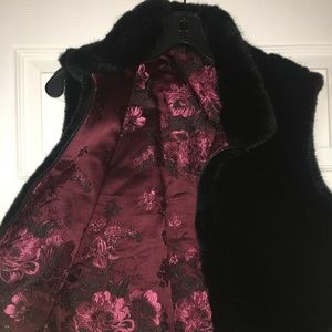 Black faux fur vest